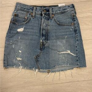 Levi's Blue Distressed Mini Skirt